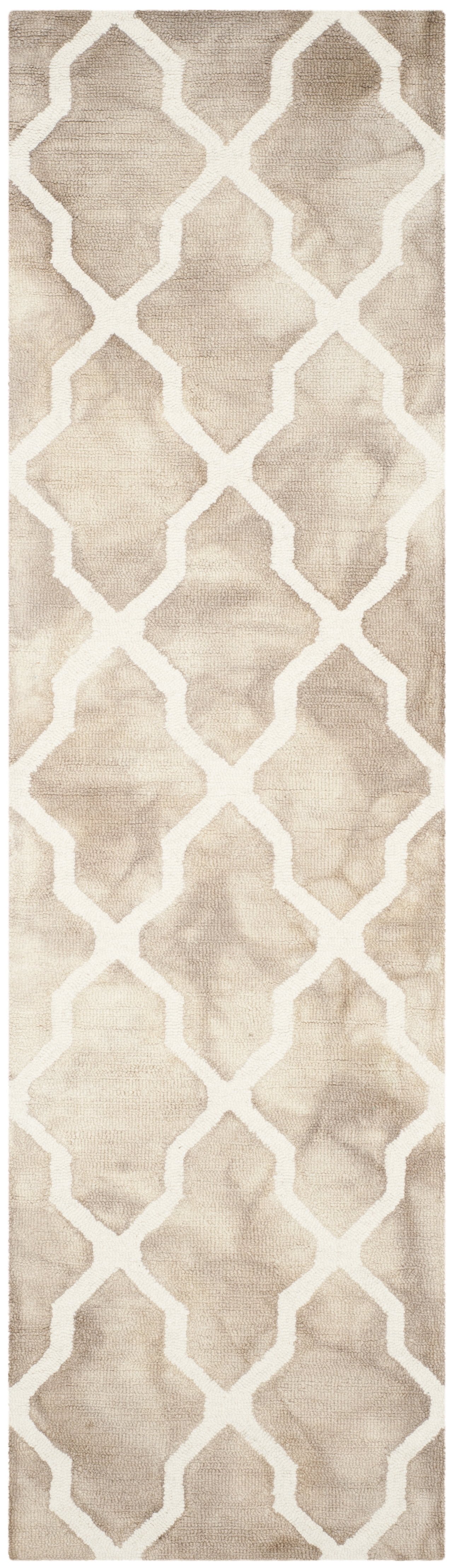 SAFAVIEH Dip Dye Altan Overdyed Geometric Runner Rug, Beige/Ivory, 2'3