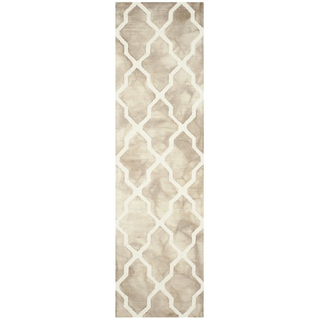 SAFAVIEH Dip Dye Altan Overdyed Geometric Runner Rug, Beige/Ivory, 2'3