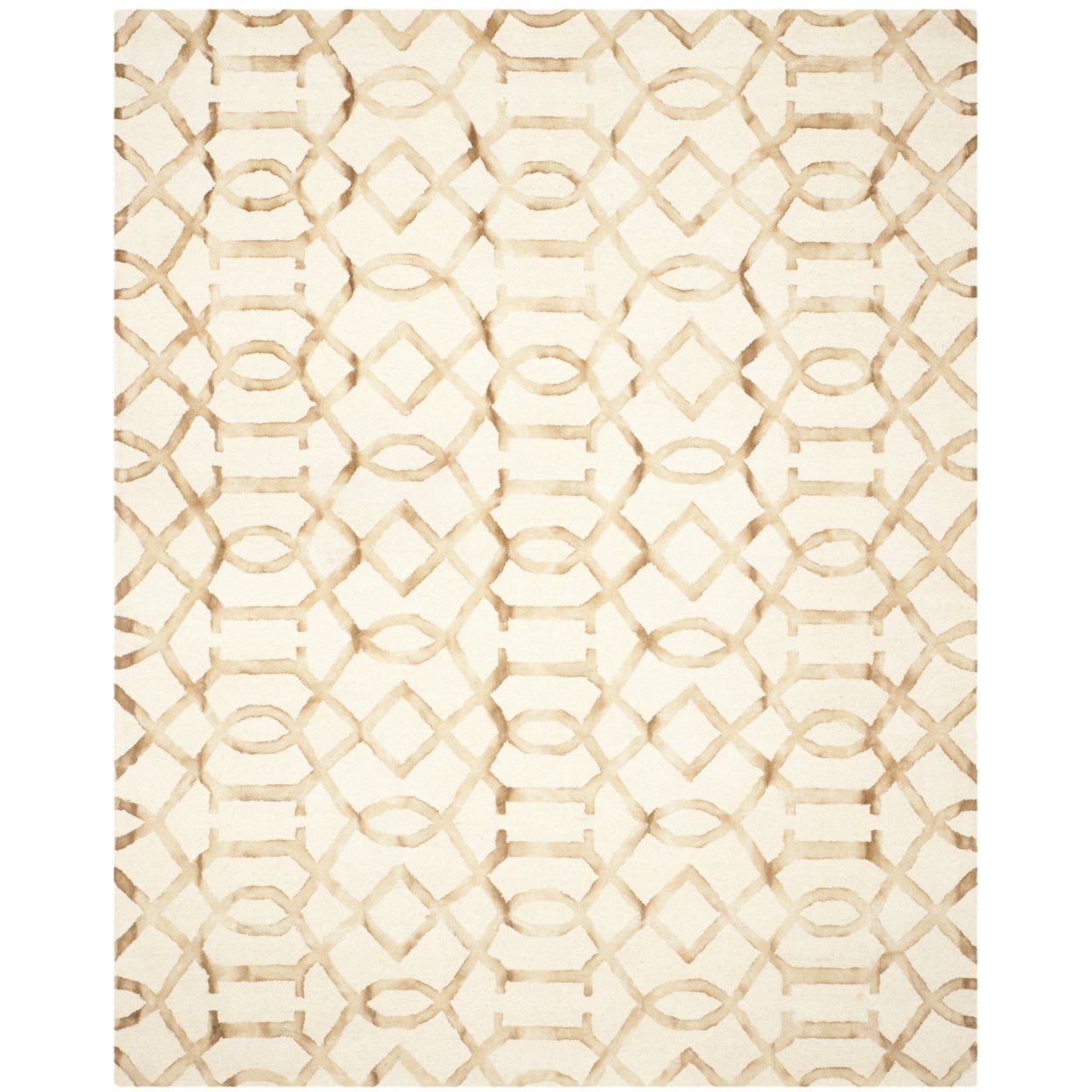 Elysian Off-White & Camel Hand-Tufted Wool Round Rug - 7'