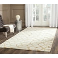 thumbnail image 1 of Safavieh Dip Dye Anglia Distressed Wool Area Rug, Ivory/Camel, 7' x 7' Square, 1 of 7