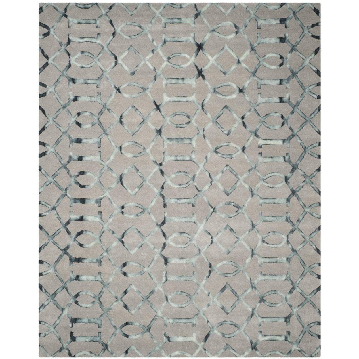 Handmade Geometric Gray Wool Area Rug 24" x 36"