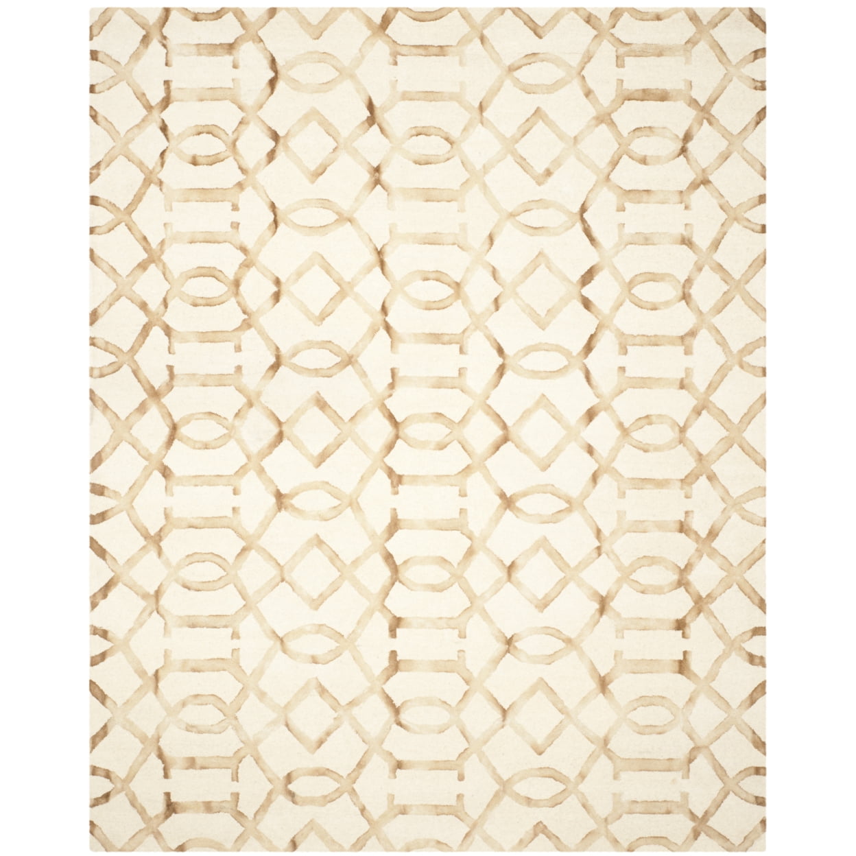 Elysian Off-White & Camel Hand-Tufted Wool Round Rug - 7'