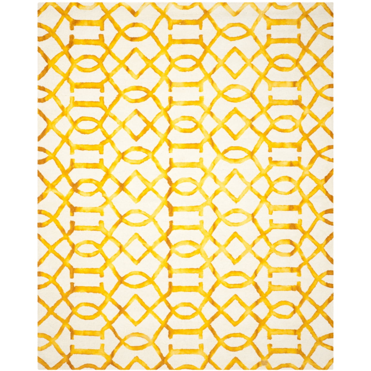 Handmade Ivory and Gold Wool Rectangular Accent Rug, 3' x 5'