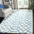 thumbnail image 1 of Safavieh Dip Dye Anglia Distressed Wool Area Rug, Ivory/Turquoise, 2' x 3', 1 of 11