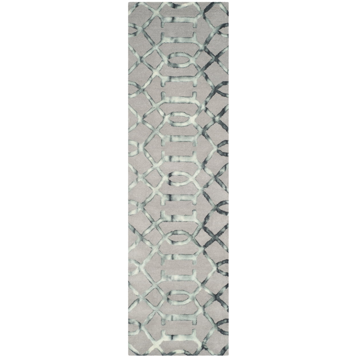 Gray and Charcoal Hand-Tufted Wool Runner Rug