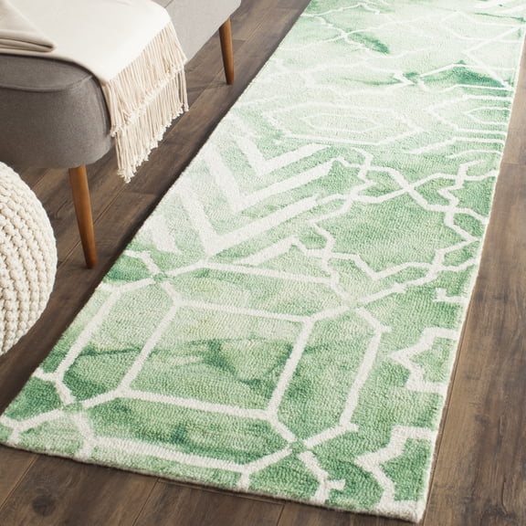 Safavieh Dip Dye Aylmer Distressed Runner Rug, Green/Ivory, 2'3" x 10'
