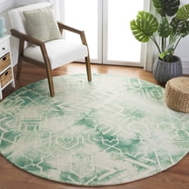 Safavieh Dip Dye Aylmer Distressed Area Rug, Green/Ivory, 5' x 5' Round