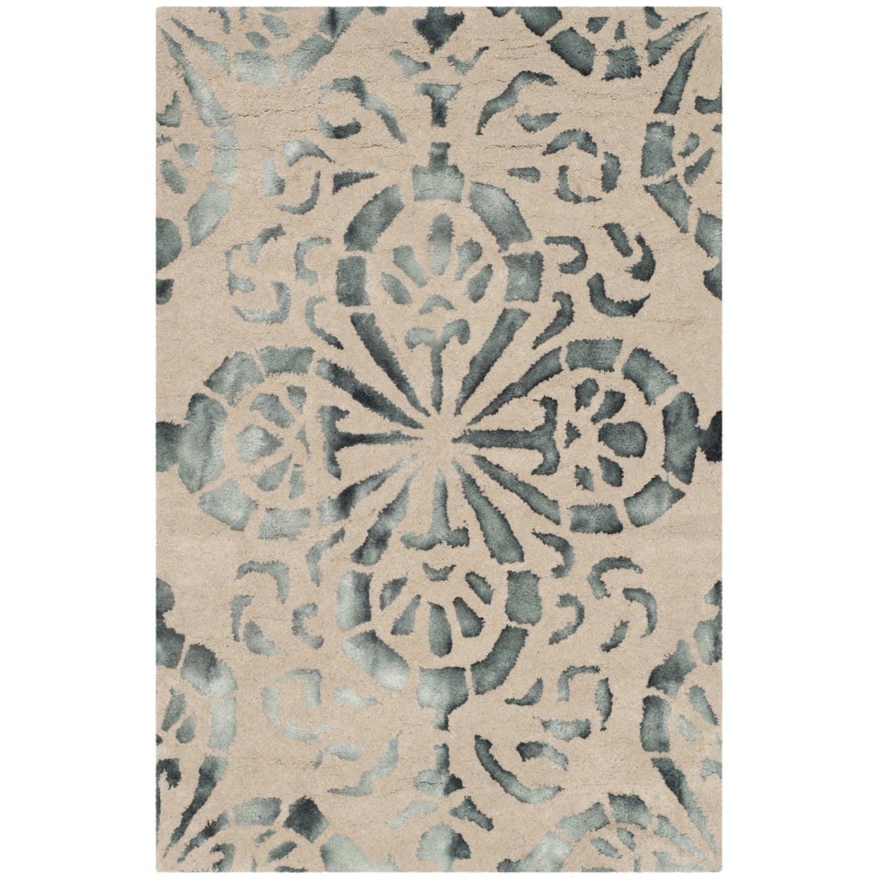 Camel and Grey Hand-Tufted Wool Rectangular Area Rug