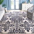 thumbnail image 1 of Safavieh Dip Dye Beaumont Distressed Wool Area Rug, Ivory/Navy, 8' x 10', 1 of 11