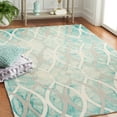thumbnail image 1 of Safavieh Dip Dye Britton Distressed Wool Area Rug, Green/Ivory Gray, 5' x 8', 1 of 14