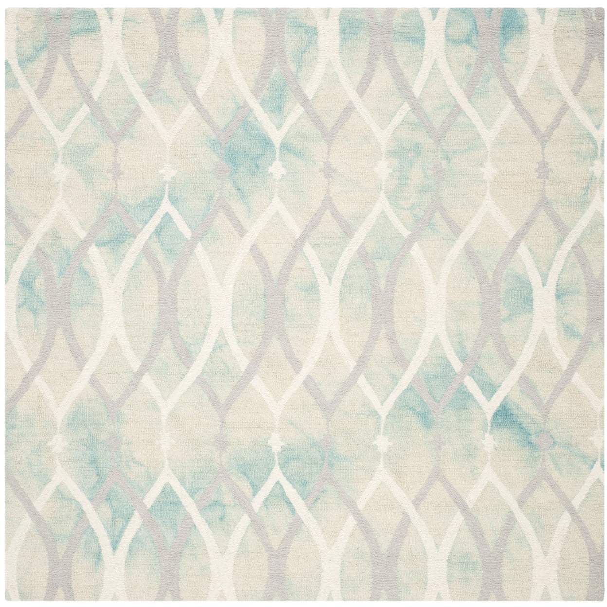 Handmade Green Wool Tufted 7' x 7' Square Area Rug