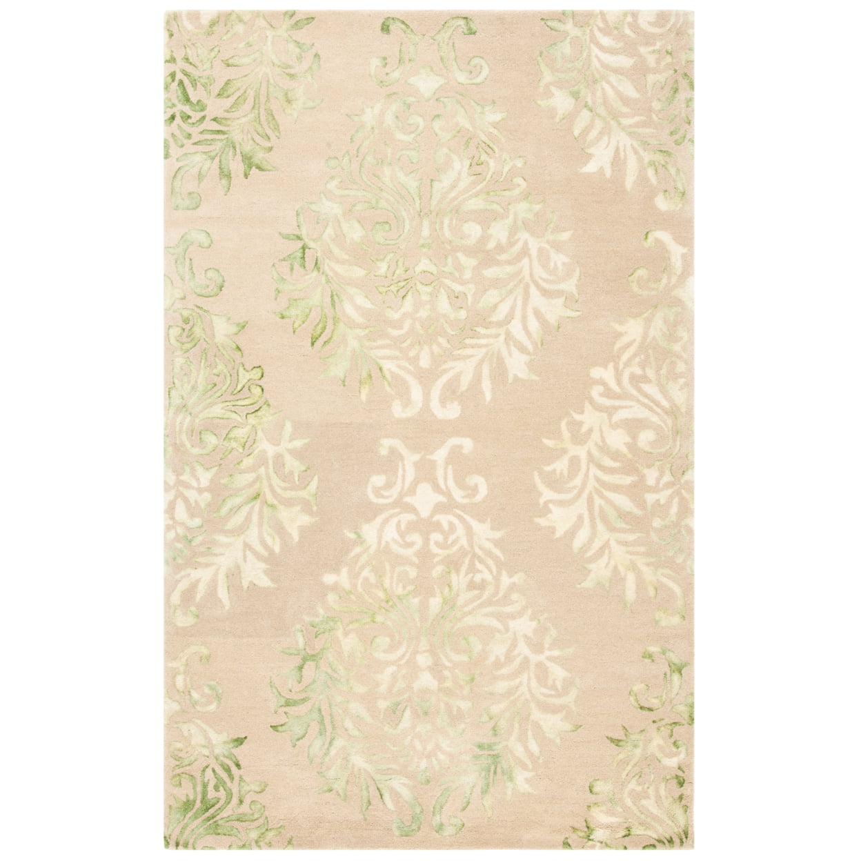 Hand-Tufted Artisan Blue Wool Rectangular Area Rug, 5' x 8'