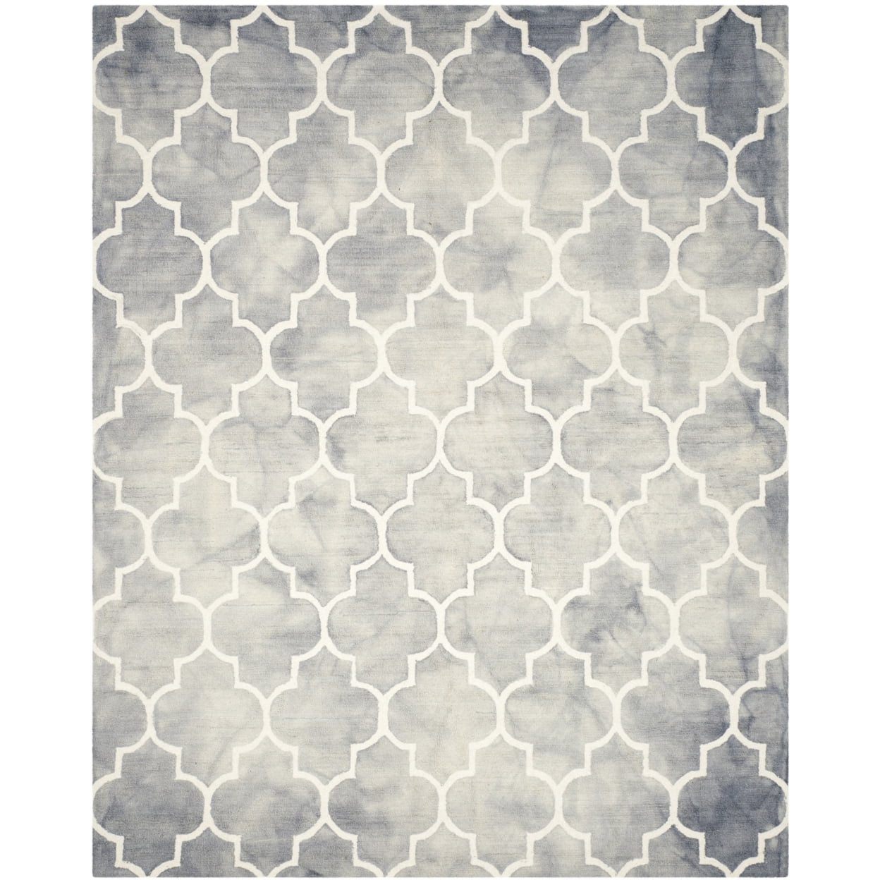 Elegant Grey/Ivory Hand-Tufted Wool Square Area Rug