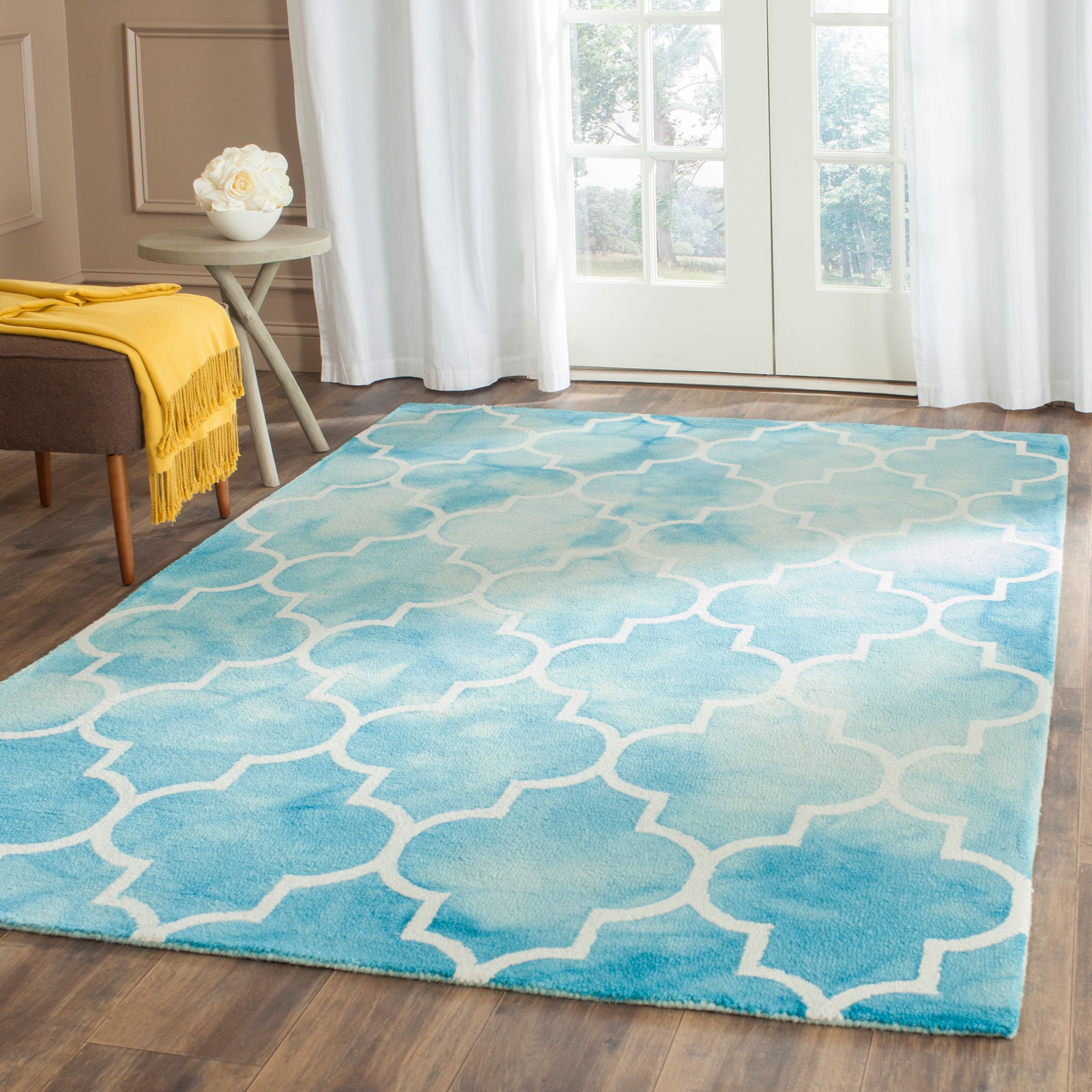 Ivory Square Hand-Tufted Wool 7' Area Rug