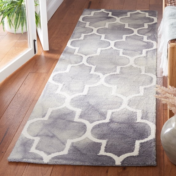 Safavieh Dip Dye Calanthe Geometric Wool Runner Rug, Gray/Ivory, 2'3" x 12'