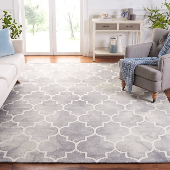 Safavieh Dip Dye Calanthe Geometric Wool Area Rug, Gray/Ivory, 8' x 10'