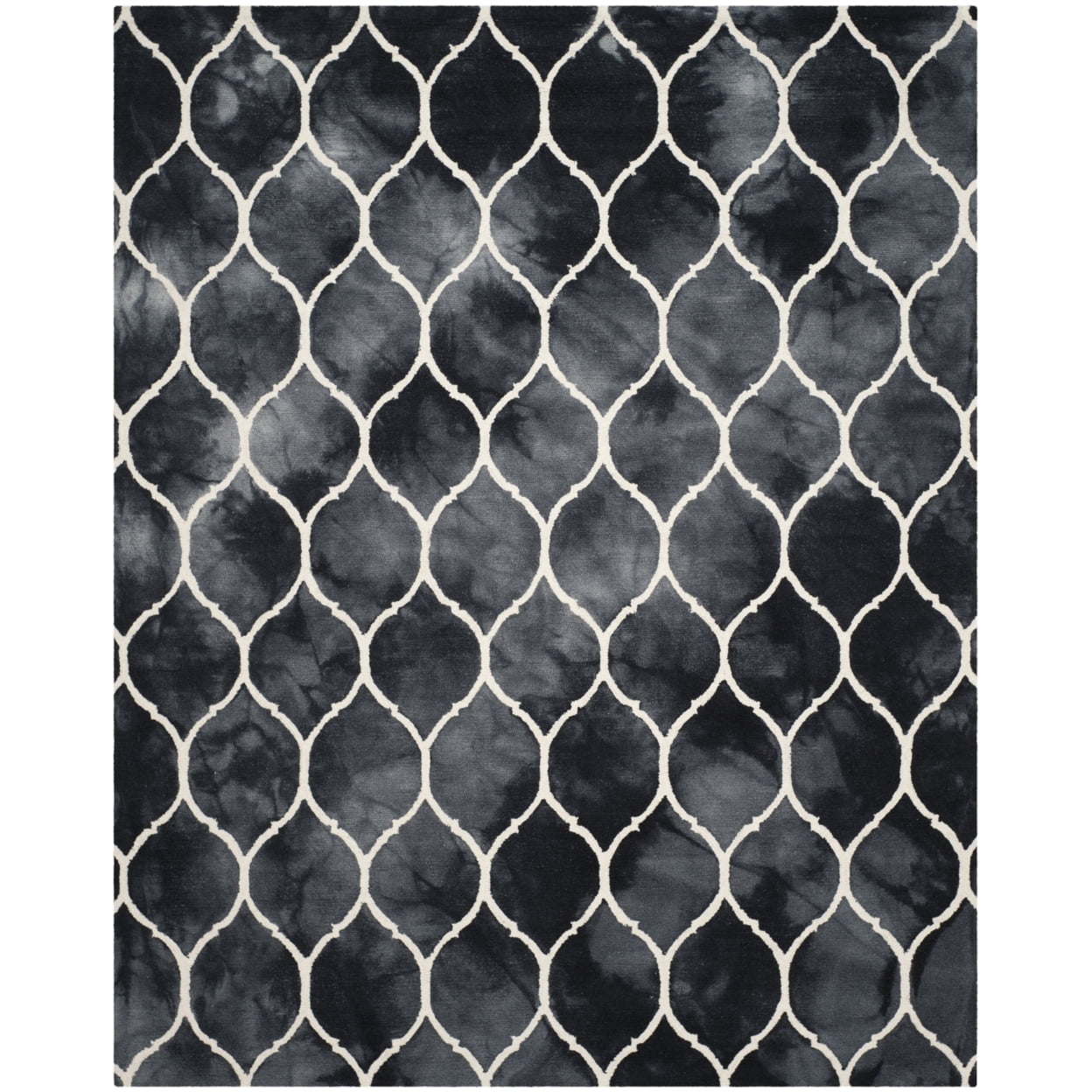 Graphite and Ivory Hand-Tufted Wool 4' x 6' Rug