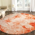 thumbnail image 1 of Safavieh Dip Dye Christabella Distressed Area Rug, Orange/Ivory, 7' x 7' Round, 1 of 7