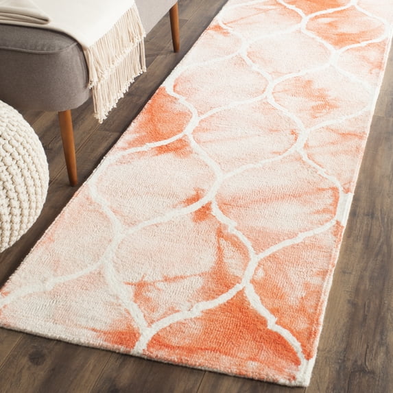 Safavieh Dip Dye Christabella Distressed Runner Rug, Orange/Ivory, 2'3" x 8'