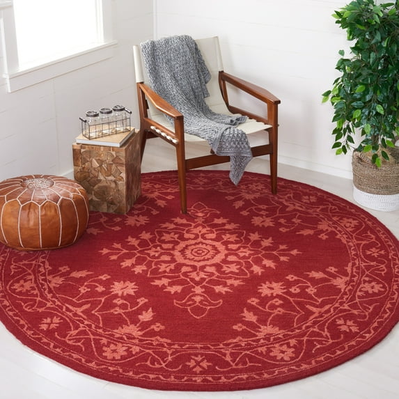 Safavieh Dip Dye Coleman Oriental Wool Area Rug, Red, 7' x 7' Round