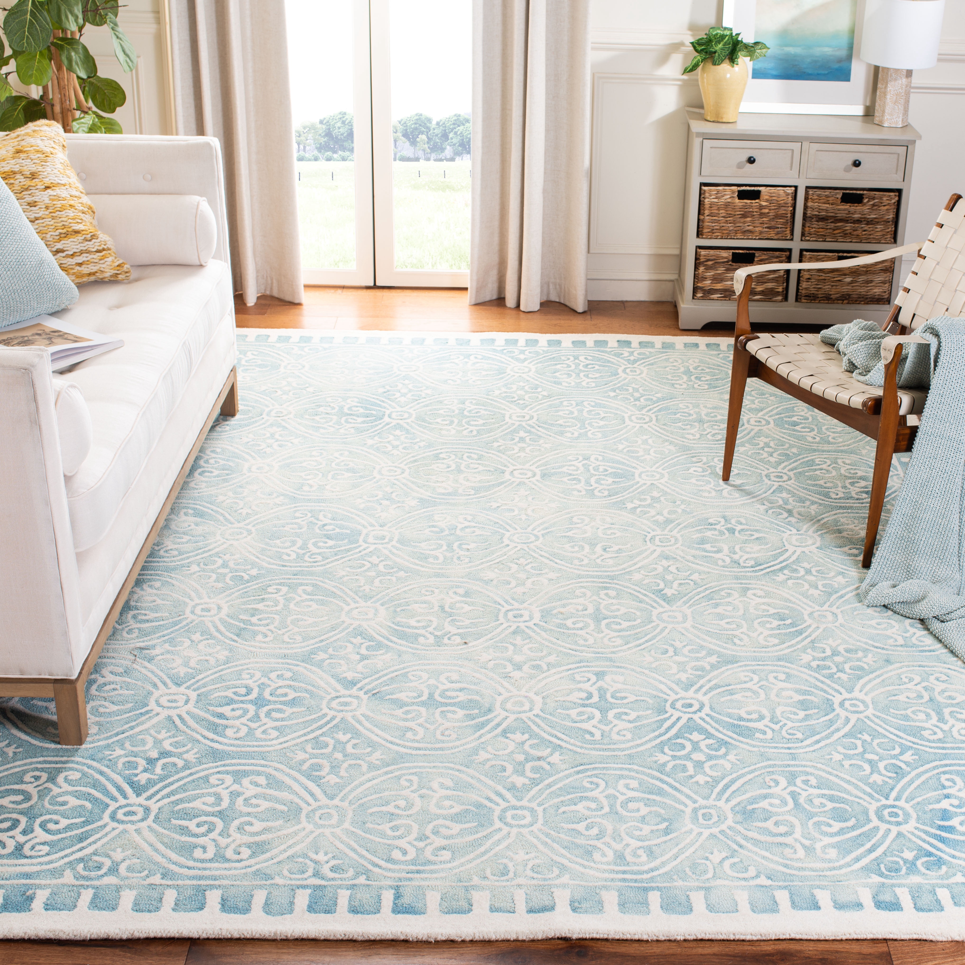 Safavieh Dip Dye Cyan Distressed Area Rug, Light Green/Ivory, 8' x 10'