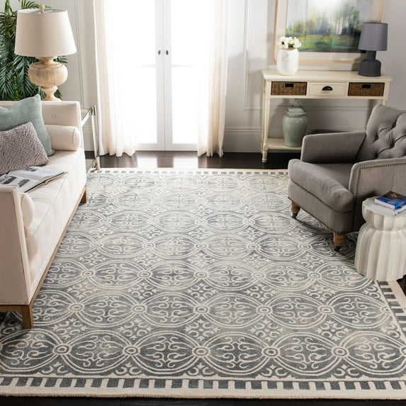 Safavieh Dip Dye Cyan Distressed Area Rug, Silver/Ivory, 4' x 6'