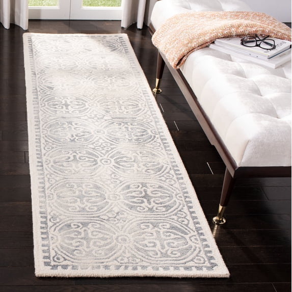 Safavieh Dip Dye Cyan Distressed Runner Rug, Silver/Ivory, 2'3" x 8'