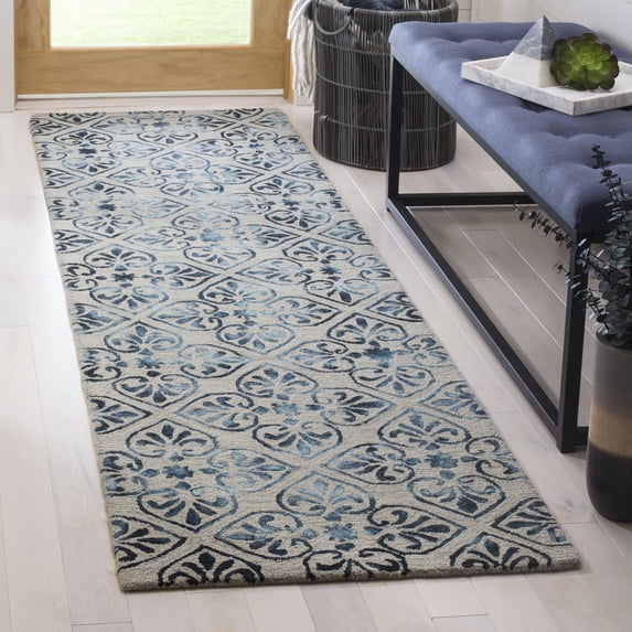 Safavieh Dip Dye Dedan Damask Wool Runner Rug, Gray/Charcoal, 2'3" x 8'