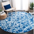thumbnail image 1 of Safavieh Dip Dye Eleanora Distressed Wool Area Rug, Ivory/Blue, 7' x 7' Round, 1 of 8