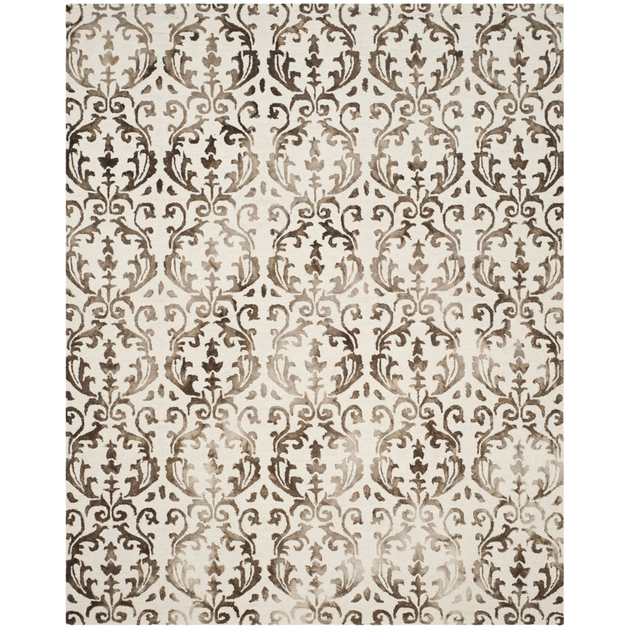 Ivory and Chocolate Hand-Tufted Wool 8' x 10' Area Rug