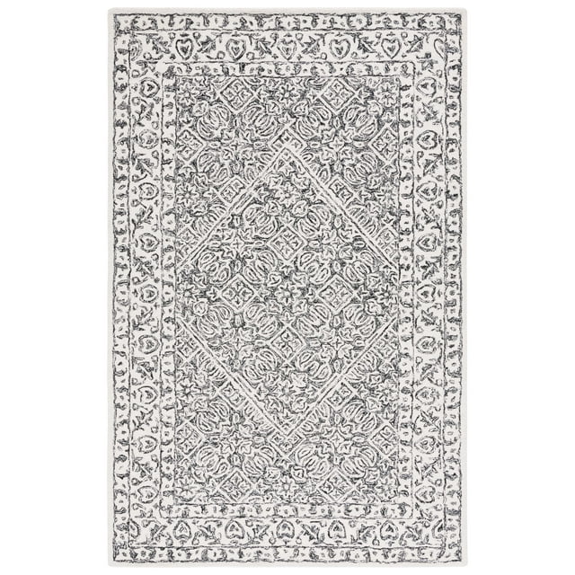 SAFAVIEH Dip Dye Felicia Floral Area Rug, Ivory/Black, 8' x 10'