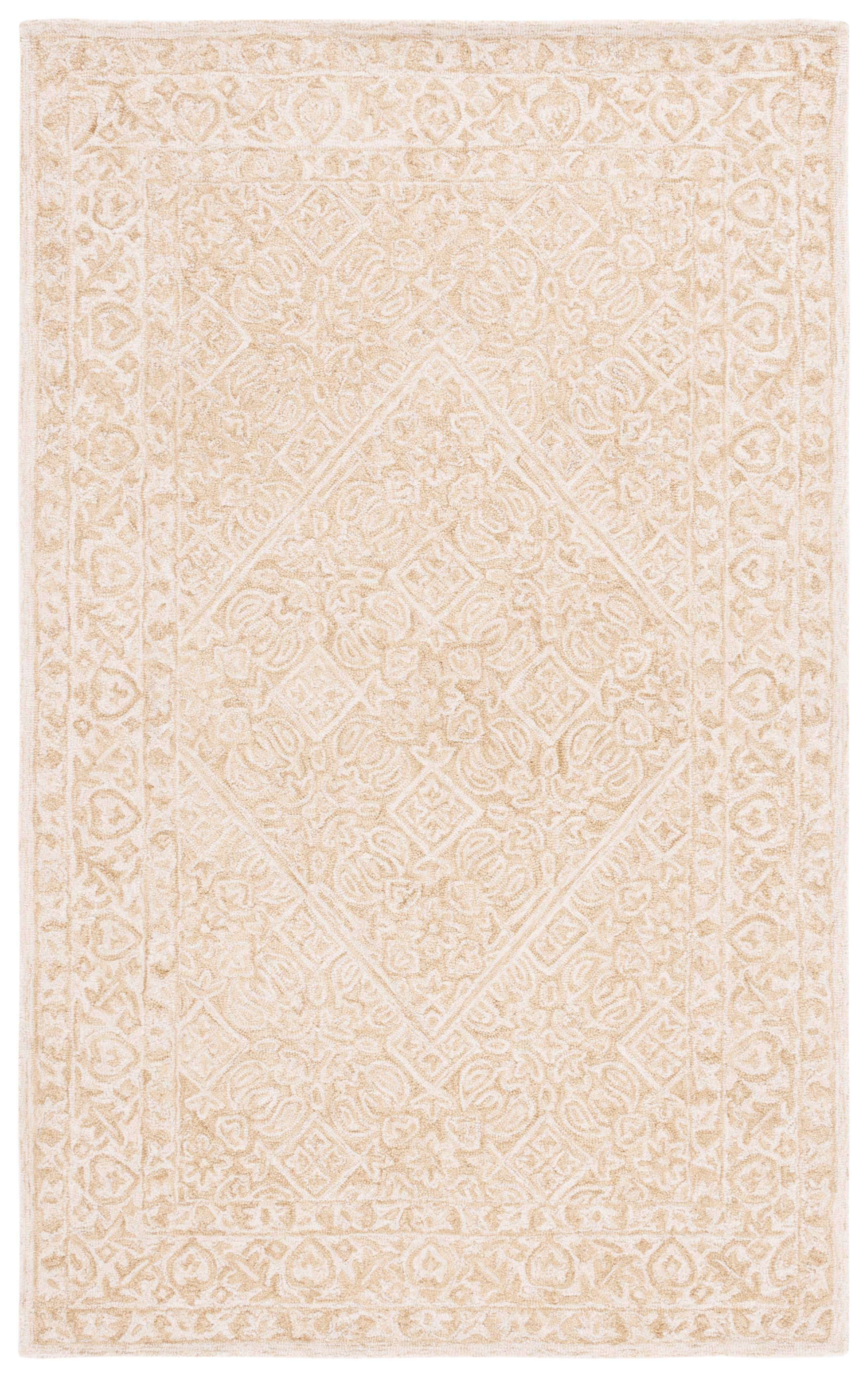 SAFAVIEH Dip Dye Felicia Floral Area Rug, Light Beige/Ivory, 5' x 8'