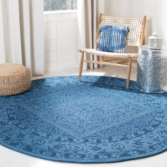 Safavieh Dip Dye Felicia Floral Area Rug, Navy Blue, 7' x 7' Round