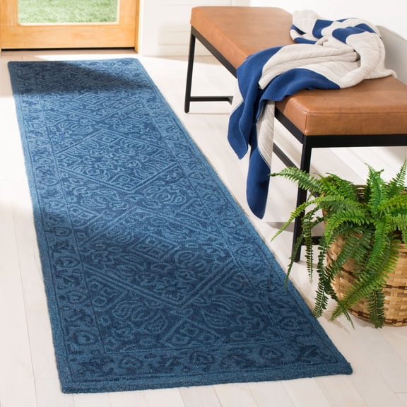 Safavieh Dip Dye Felicia Floral Runner Rug, Navy Blue, 2'3" x 15'