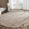 thumbnail image 1 of Safavieh Dip Dye Flower Distressed Wool Area Rug, Beige/Maroon, 7' x 7' Round, 1 of 8