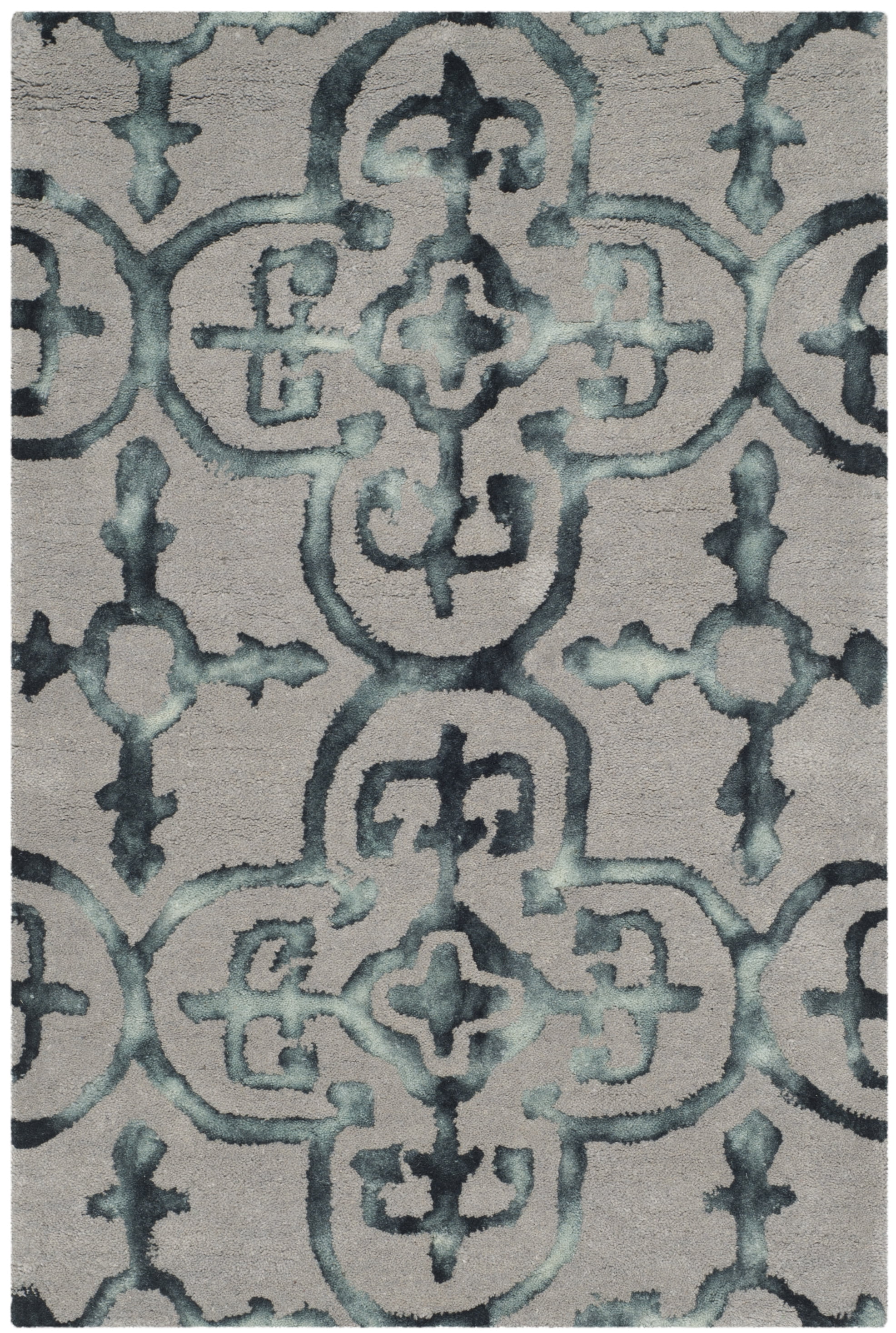 Grey Charcoal 2' x 3' Hand-Tufted Wool Area Rug