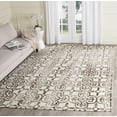 thumbnail image 1 of Safavieh Dip Dye Flower Distressed Wool Area Rug, Ivory/Brown, 7' x 7' Square, 1 of 7