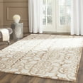 thumbnail image 1 of Safavieh Dip Dye Flower Distressed Wool Area Rug, Ivory/Camel, 7' x 7' Square, 1 of 7