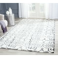 thumbnail image 1 of Safavieh Dip Dye Flower Distressed Wool Area Rug, Ivory/Charcoal, 6' x 9', 1 of 7