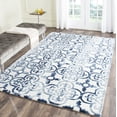 thumbnail image 1 of Safavieh Dip Dye Flower Distressed Wool Area Rug, Ivory/Navy, 4' x 6', 1 of 7