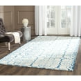 thumbnail image 1 of Safavieh Dip Dye Flower Distressed Wool Area Rug, Ivory/Turquoise, 4' x 6', 1 of 7