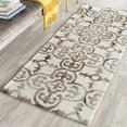 thumbnail image 1 of Safavieh Dip Dye Flower Distressed Wool Runner Rug, Ivory/Brown, 2'3" x 6', 1 of 7
