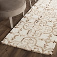 thumbnail image 1 of Safavieh Dip Dye Flower Distressed Wool Runner Rug, Ivory/Camel, 2'3" x 8', 1 of 7