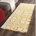 thumbnail image 1 of Safavieh Dip Dye Flower Distressed Wool Runner Rug, Ivory/Gold, 2'3" x 6', 1 of 7
