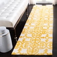 thumbnail image 1 of Safavieh Dip Dye Flower Distressed Wool Runner Rug, Ivory/Gold, 2'3" x 8', 1 of 7