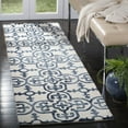 thumbnail image 1 of Safavieh Dip Dye Flower Distressed Wool Runner Rug, Ivory/Navy, 2'3" x 10', 1 of 7