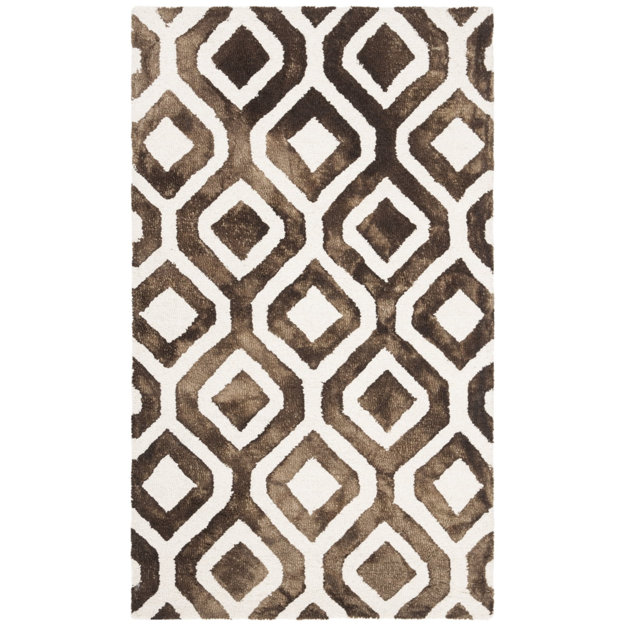 Ivory and Chocolate Hand-Tufted Wool Area Rug