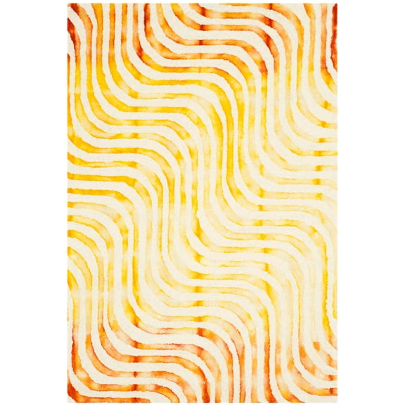 SAFAVIEH Dip Dye Jason Geometric Area Rug, Ivory/Terracotta, 3' x 5'