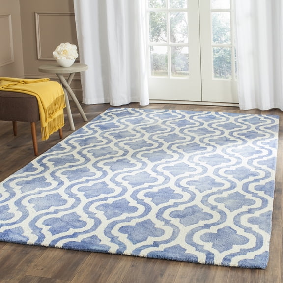 Safavieh Dip Dye Jolyon Geometric Wool Area Rug, Blue/Ivory, 6' x 9'