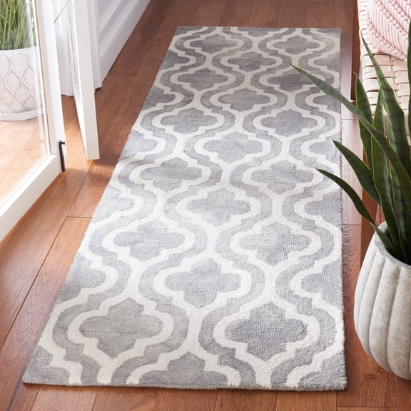 Safavieh Dip Dye Jolyon Geometric Wool Runner Rug, Gray/Ivory, 2'3" x 8'